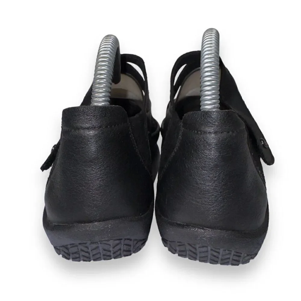Arcopedico‎ Cosmo Flower Mary Jane Loafers Black / Silver Women's 7